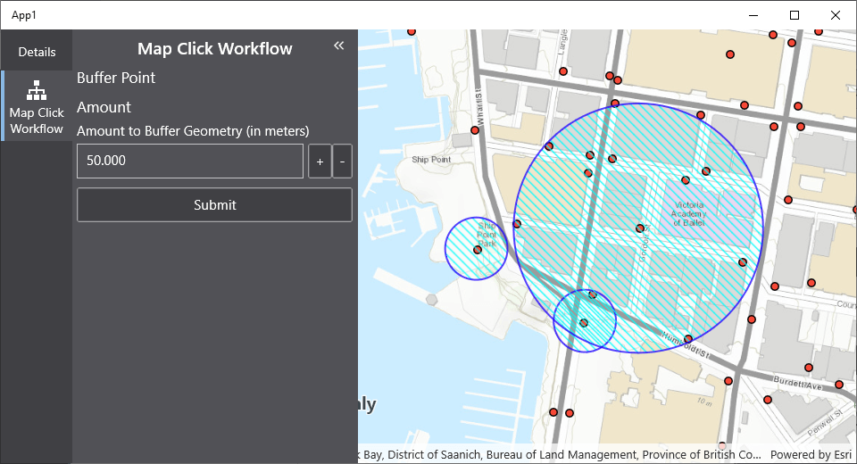Map Click Workflow with Buffer Behavior