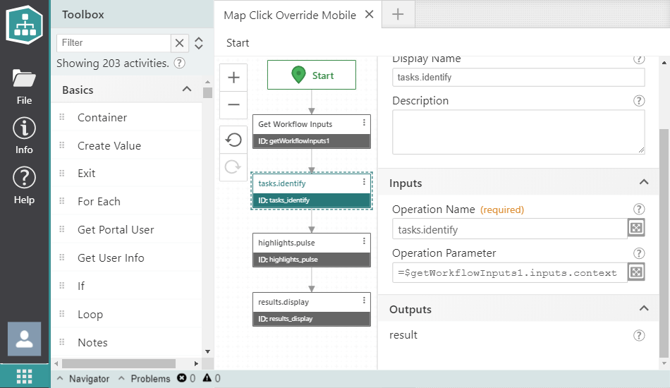 Map Click Workflow with Original Operations