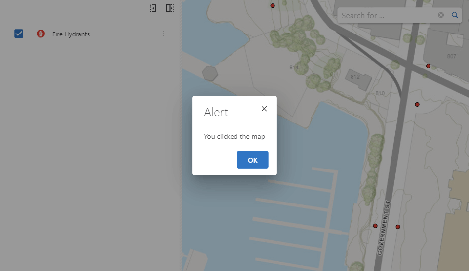 Map Click Workflow with Alert
